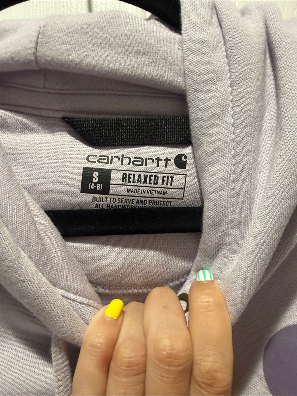 Carhartt WIP Lilac Pullover Hoodie with Sleeve Logo - Picture 3 of 4